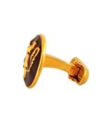 Encrusted English Lion Cufflinks in Enamel and 92.5 Sterling Silver - Image 4