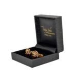 Encrusted English Lion Cufflinks in Enamel and 92.5 Sterling Silver - Image 3