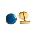 Gold and Blue 92.5 Sterling Silver Unisex Cufflinks - Image 3