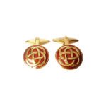 Golden and Red Infinity 92.5 Sterling Silver Cufflinks