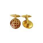 Golden and Red Infinity 92.5 Sterling Silver Cufflinks - Image 3