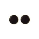 Plain Enamel Collection Golden 92.5 Sterling Silver Unisex Cufflinks