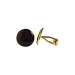 Plain Enamel Collection Golden 92.5 Sterling Silver Unisex Cufflinks - Image 2