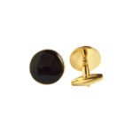 Plain Enamel Collection Golden 92.5 Sterling Silver Unisex Cufflinks - Image 3