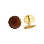 Plain Enamel Collection Golden 92.5 Sterling Silver Unisex Cufflinks - Image 3