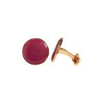 Plain Enamel Collection Golden 92.5 Sterling Silver Unisex Cufflinks - Image 4