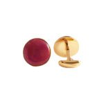 Plain Enamel Collection Golden 92.5 Sterling Silver Unisex Cufflinks - Image 2