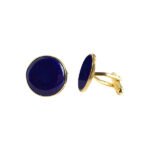 Plain Enamel Collection Golden 92.5 Sterling Silver Unisex Cufflinks - Image 3