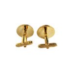 Plain Enamel Collection Golden 92.5 Sterling Silver Unisex Cufflinks - Image 2