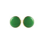 Gold and Green 92.5 Sterling Silver Unisex Cufflinks
