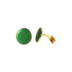 Gold and Green 92.5 Sterling Silver Unisex Cufflinks - Image 2