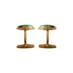 Gold and Green 92.5 Sterling Silver Unisex Cufflinks - Image 4