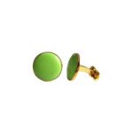 Gold and Green 92.5 Sterling Silver Unisex Cufflinks - Image 4