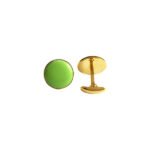 Gold and Green 92.5 Sterling Silver Unisex Cufflinks - Image 5
