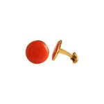 Gold and Red 92.5 Sterling Silver Unisex Cufflinks - Image 2