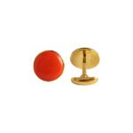 Gold and Red 92.5 Sterling Silver Unisex Cufflinks - Image 3