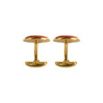 Gold and Red 92.5 Sterling Silver Unisex Cufflinks - Image 4
