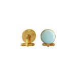Gold and Blue 92.5 Sterling Silver Unisex Cufflinks - Image 3