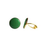 Gold and Green 92.5 Sterling Silver Unisex Cufflinks - Image 3