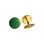 Gold and Green 92.5 Sterling Silver Unisex Cufflinks - Image 4