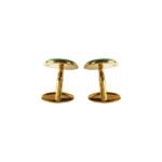 Gold and Green 92.5 Sterling Silver Unisex Cufflinks - Image 2