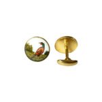 Hand Painted Exotic Birds Sterling Silver Cufflinks - Image 2