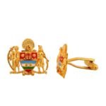 Mayo College Coat of Arms Silver and Enamel Cutout Cufflinks