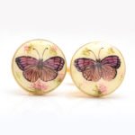 Hand Painted Butterfly 92.5 Sterling Silver and Enamel Cufflinks - Image 4