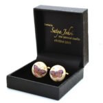 Hand Painted Butterfly 92.5 Sterling Silver and Enamel Cufflinks - Image 3