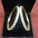 21 ctw. Moissanite Diamond Single Line Bangle in 14k Yellow Gold