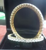 21 ctw. Moissanite Diamond Single Line Bangle in 14k Yellow Gold - Image 2