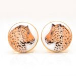 Hand Painted Tiger Cufflinks in 925 Sterling Silver - Image 2