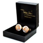 Hand Painted Tiger Cufflinks in 925 Sterling Silver - Image 4