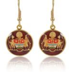 Mayo College Coat of Arms Earrings in Sterling Silver and Maroon Enamel