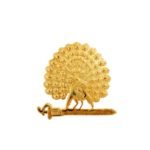 Mayo Collection 92.5 Sterling Silver Golden Broach - 1.5 Inch