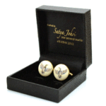 Hand Painted Birds on Enamel Cufflinks in 925 Sterling Silver - Image 2
