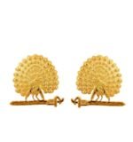 Mayo College .925 Silver Mayoor Collar Pins - 1 Inch - Gold Plated - Image 5