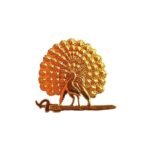 Mayo College .925 Silver Mayoor Collar Pins - 1 Inch - Gold Plated - Image 3