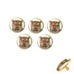 Hand Painted Tiger Bandhgala Buttons in .925 Silver - Image 8