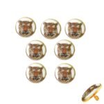 Hand Painted Tiger Bandhgala Buttons in .925 Silver - Image 7
