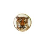 Hand Painted Tiger Bandhgala Buttons in .925 Silver - Image 4