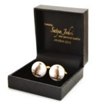 Hand Painted Bird Cufflinks in 92.5 Sterling Silver and Enamel - Image 5
