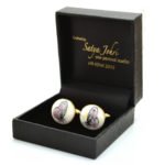 Hand Painted Butterfly Cufflinks in 92.5 Sterling Silver and Enamel - Image 2