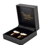 Hand Painted Exotic Birds Cufflinks in 92.5 Silver and White Enamel - Image 2