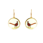 Hand Painted Bird Earrings in .925 Silver