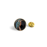 Hand Painted Bird Lapel Pin in .925 Silver