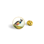 Hand Painted Bird Lapel Pin in .925 Silver