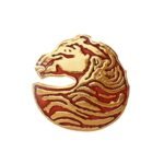 Horse Head Shape Buttons in Red Enamel in .925 Silver