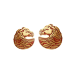 Horse Head Shape Buttons in Red Enamel in .925 Silver - Image 5