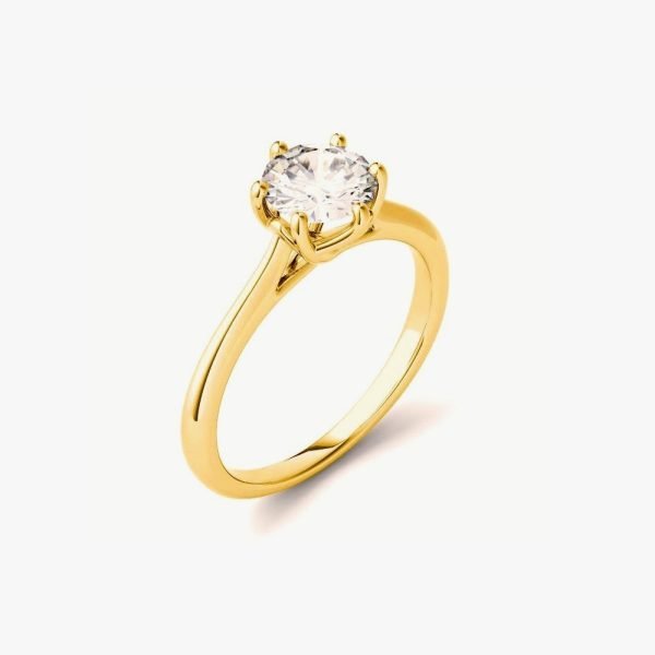 6 Prong Solitaire Moissanite Diamond Ring